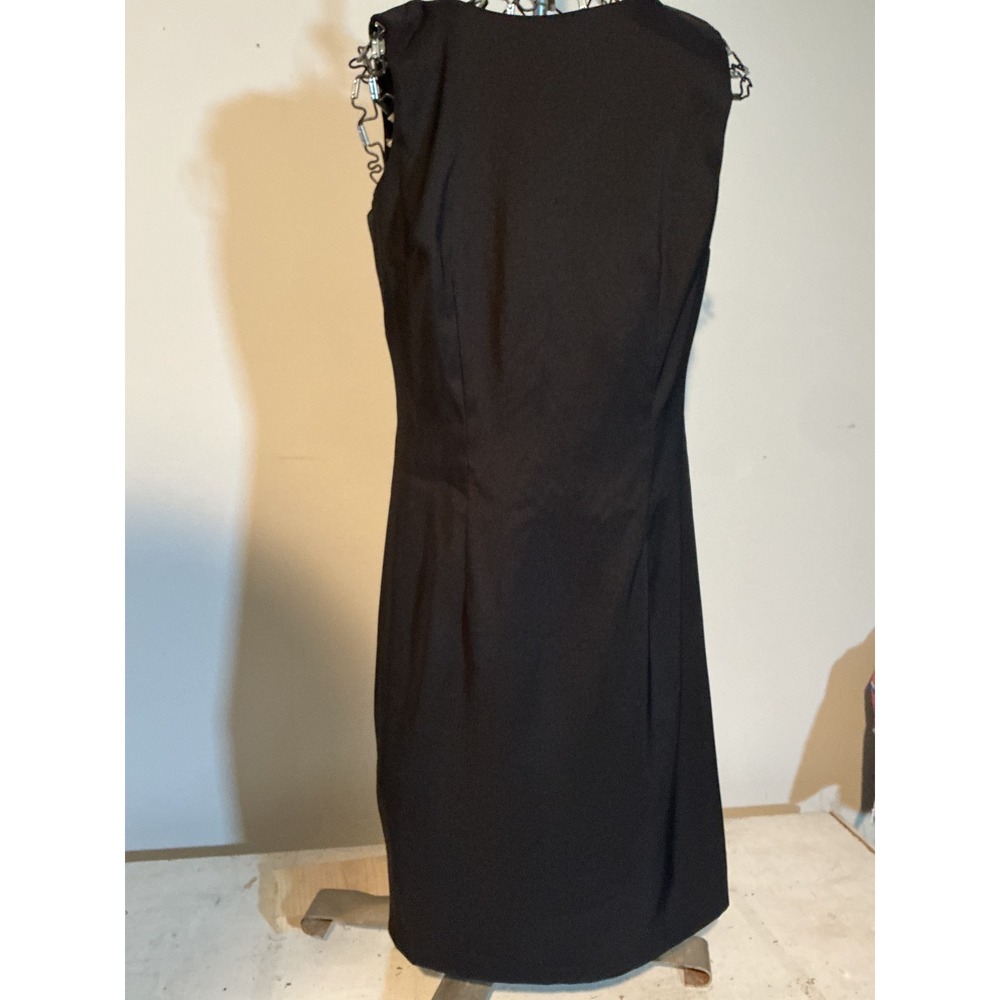 Alyx Limited Womens Black Satin Sleeveless Sheath Cocktail Dress Size 8